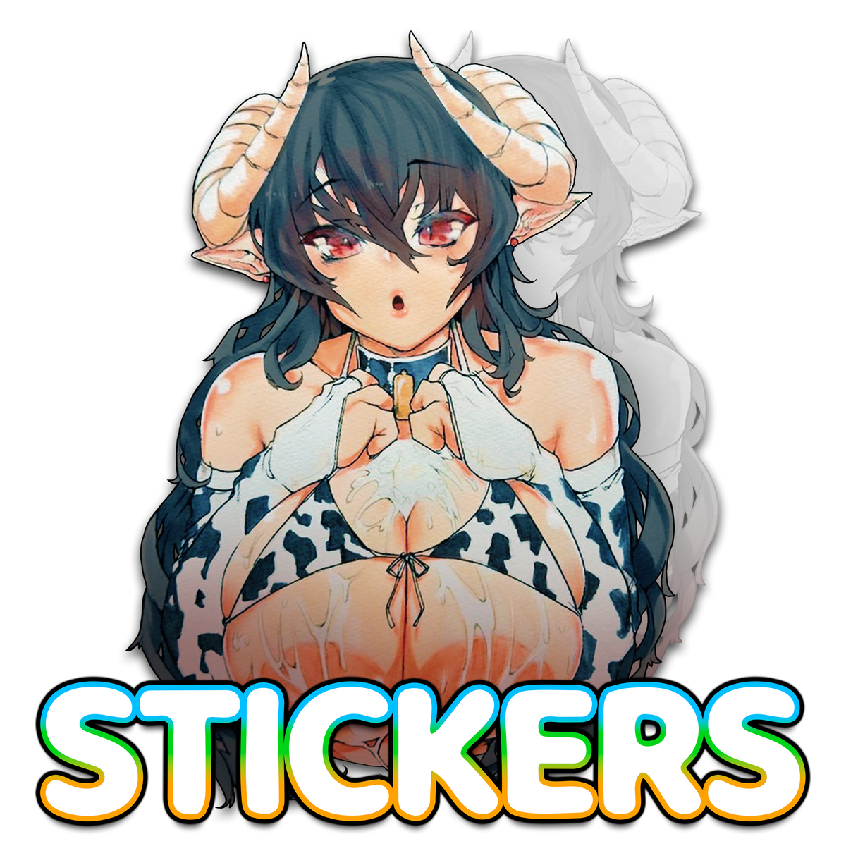 Lewd Stickers Adult Stickers Sexy Stickers Nude Stickers Lewd Sticker of  Hot Asian Cyberpunk Girl in Garage W/ Big Tits 3 in B&W 