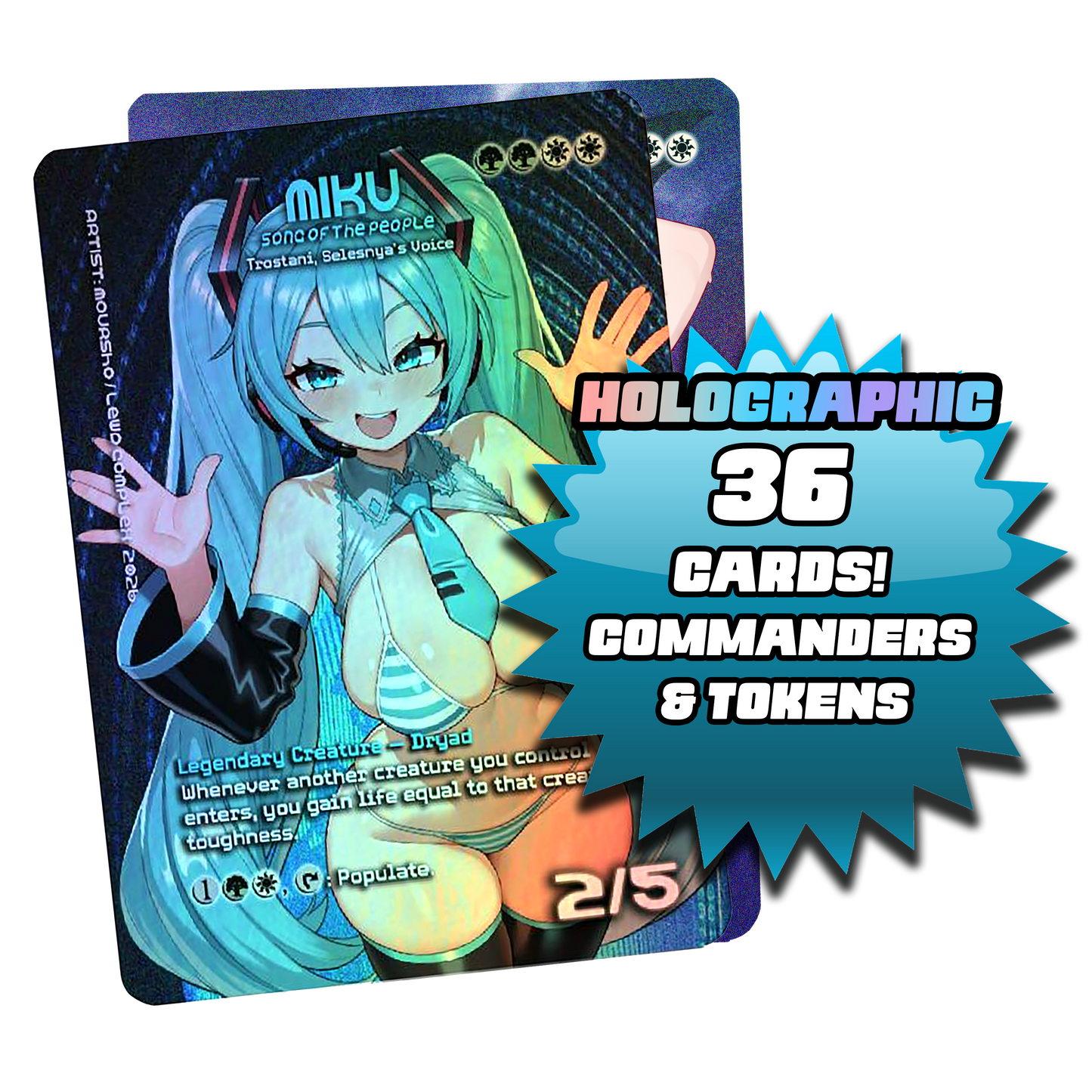 Miku Commanders & Tokens Proxies *HOLOGRAPHIC*